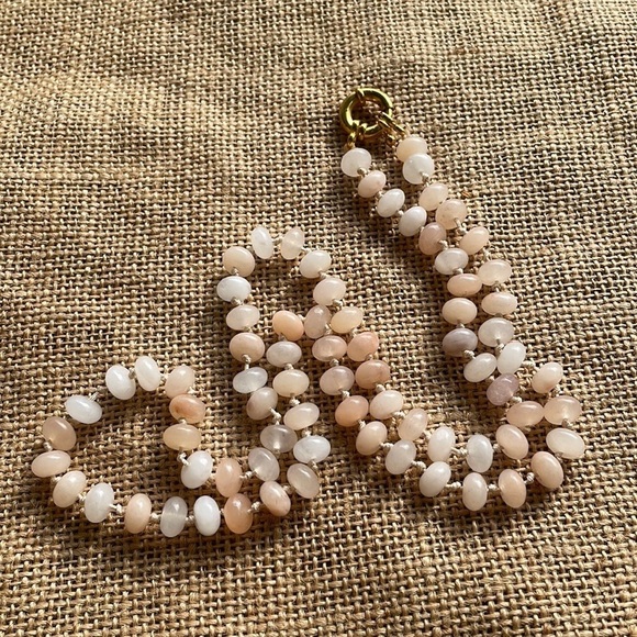 Natural Peach Aventurine Stone Beads Knotted Handmade In Style